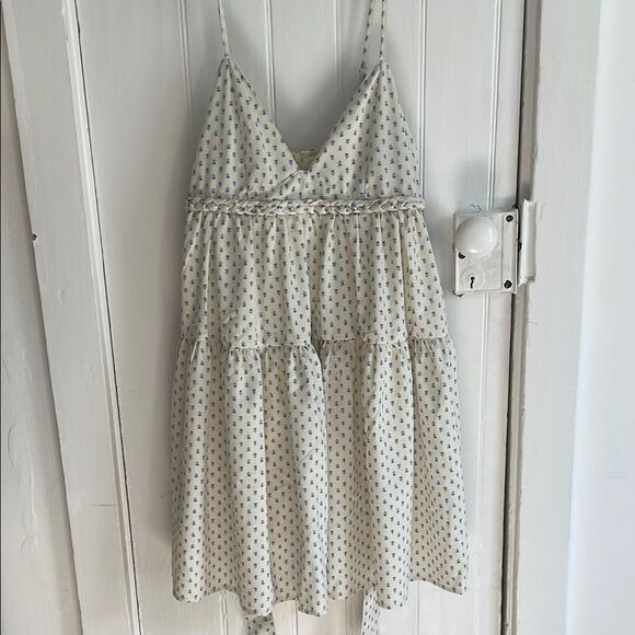 NWT White Spaghetti Strap Blue Floral Dress - Picture 4 of 9